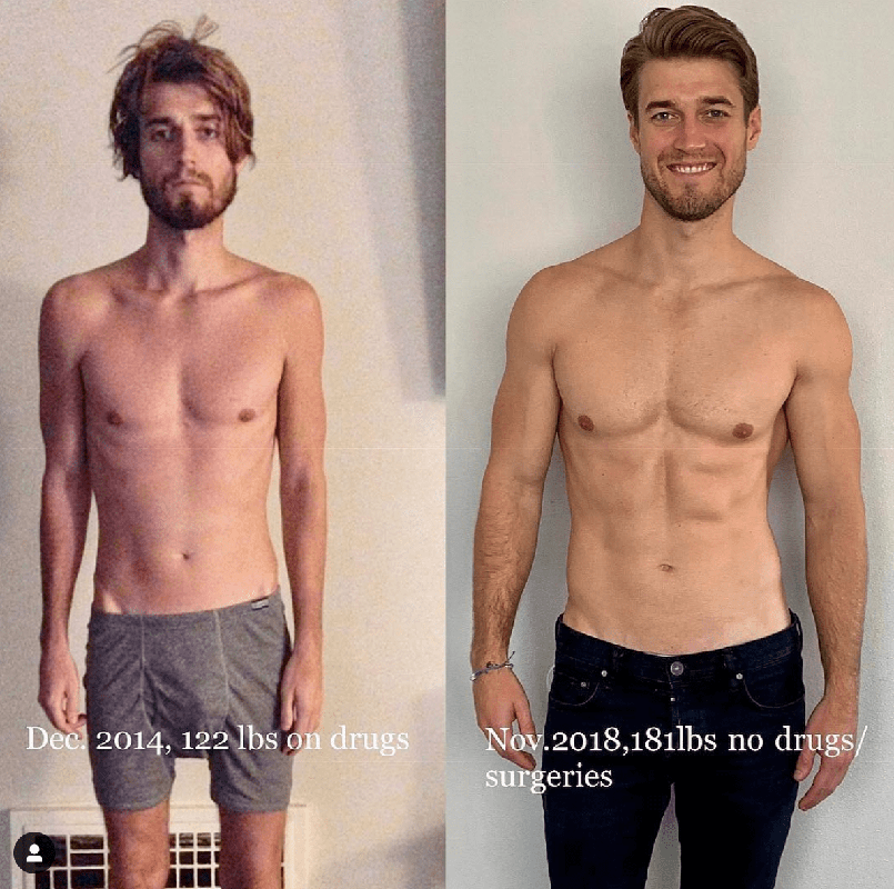 Dane Johnson, CHN, founder of Crohn's & Colitis Lifestyle — before and after his healing journey